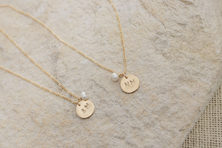 Brass Initial Necklace