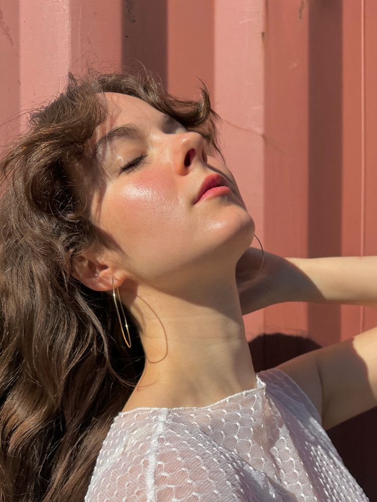 Carly Hoops in Brass