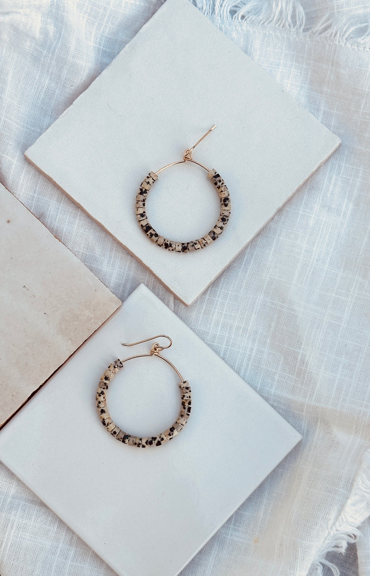 Dalmatian Jasper Hoops