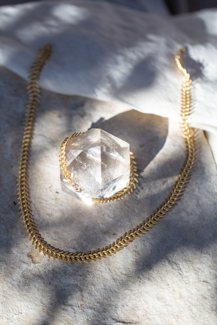 Fishbone Bracelet/Necklace Set