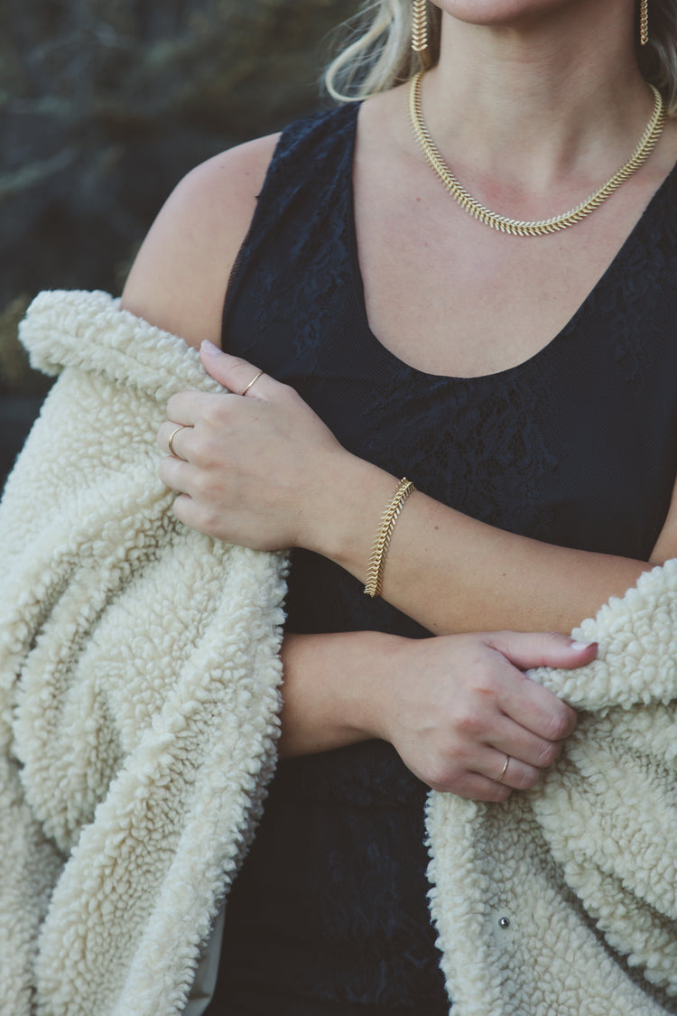 Fishbone Bracelet/Necklace Set