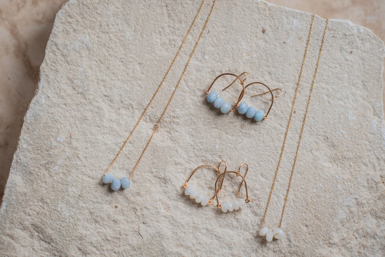 Flora Necklace (moonstone or aquamarine)