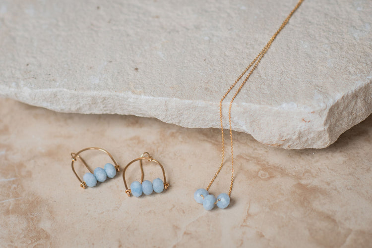 Flora Necklace (moonstone or aquamarine)