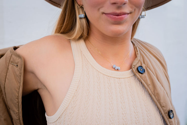 Flora Necklace (moonstone or aquamarine)