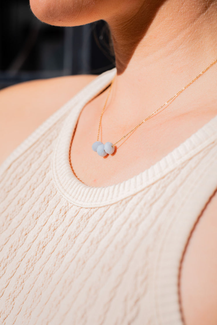 Flora Necklace (moonstone or aquamarine)