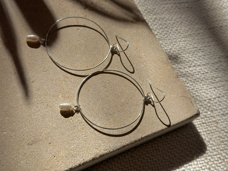 Kapa Hoops in Sterling Silver