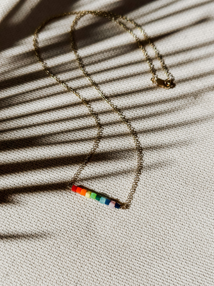 Rainbow in Jade Necklace
