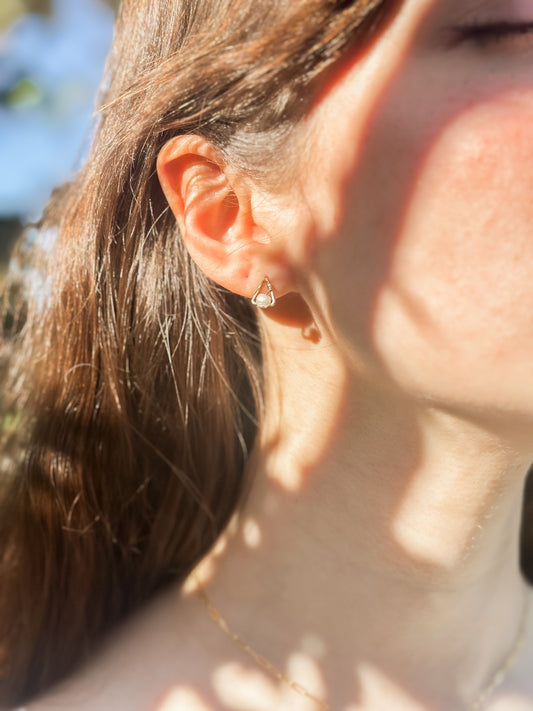 Pearl Studs (circle or triangle)