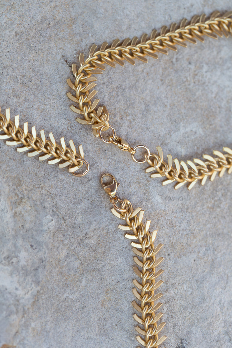 Fishbone Bracelet/Necklace Set
